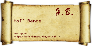 Hoff Bence névjegykártya